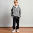thumbnail image 5 of Linfrsh Hoodies for Boys Quarter Zip Waffle Knit Pullover Hooded Sweatshirt Tops Teen Boy Fashion Fall Winter Casual Sweatshirts Back to School Clothes(Light Gray,13-14 Years), 5 of 8