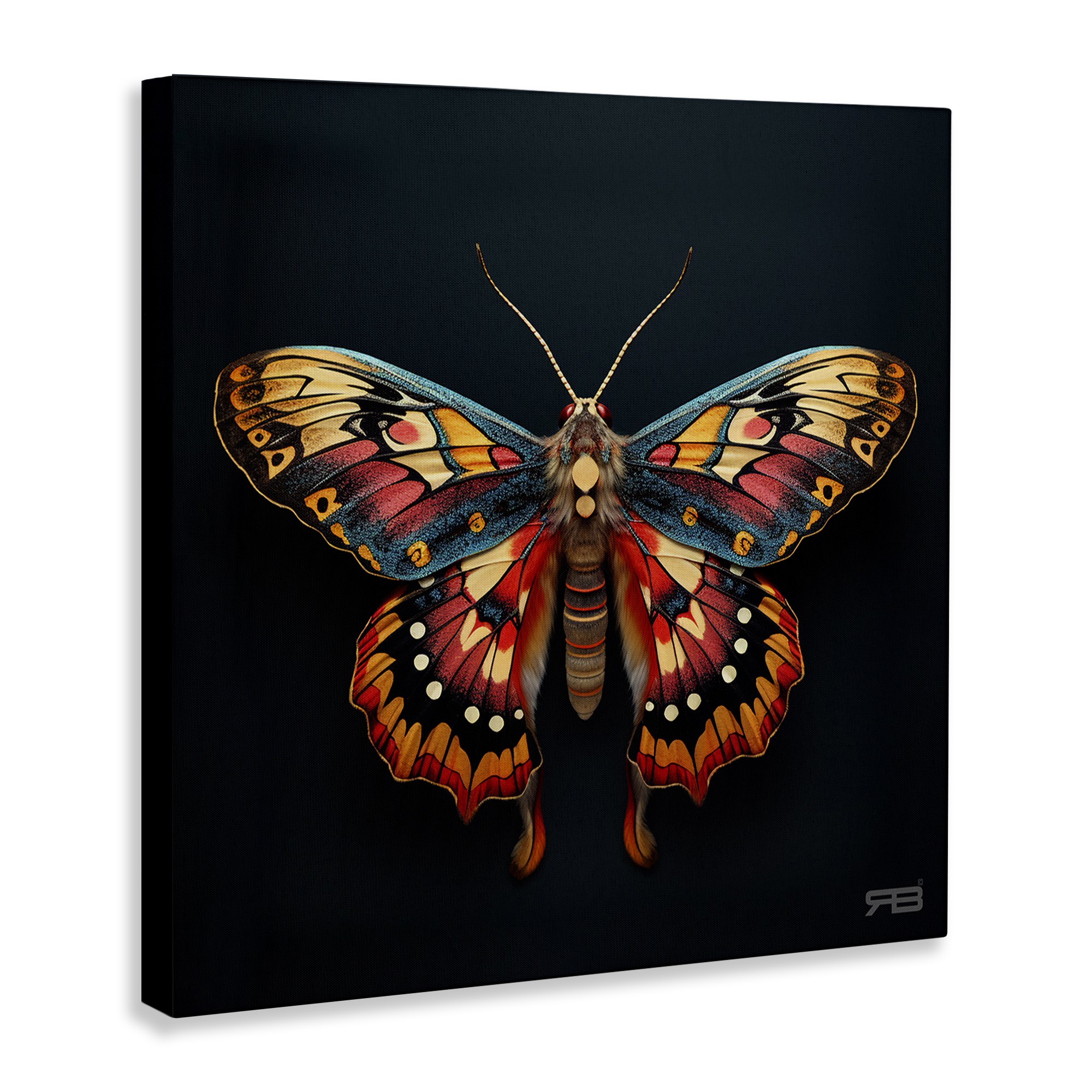Stupell Industries Vivid Patterned Moth Animals & Insects Painting Gallery Wrapped Canvas Art Print Wall Art, 17 x 17