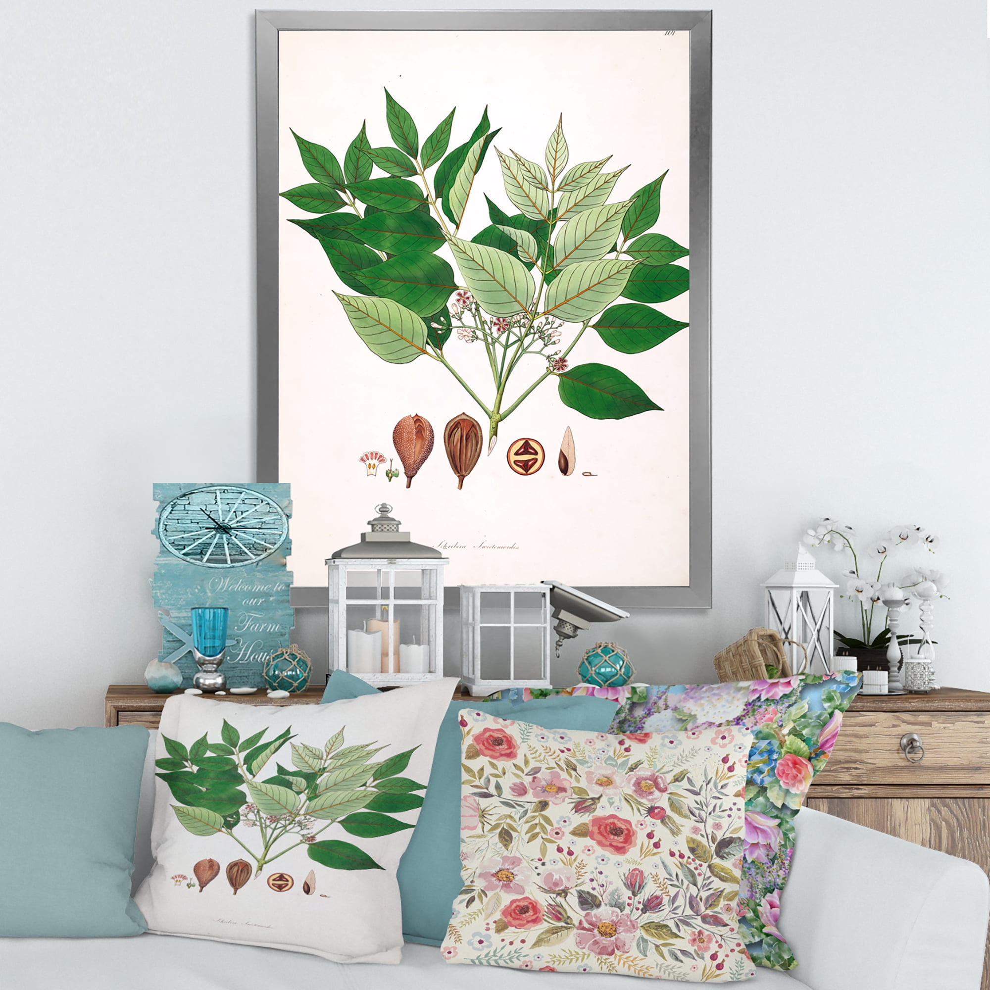 Designart 'Ancient Plant Life XII' Farmhouse Framed Art Print