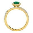thumbnail image 4 of Mauli Jewels Rings for Women 1.15 Carat Diamond And Oval Shape Emerald Ring 4-prong 10k Yellow Gold, 4 of 7