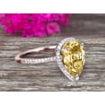thumbnail image 4 of 1.75 Carat 8x5mm Pear shaped Champagne Diamond Moissanite Engagement Ring 10k Rose Gold Halo setting, 4 of 6