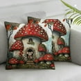 thumbnail image 3 of Girls Cute Vintage Mouse Mushroom House Cottagecore Throw Pillow, 3 of 7