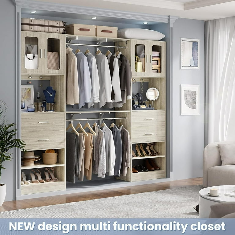 iSunirm 5FT Walk-in Closet System with Drawers & Doors, 60