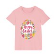 thumbnail image 3 of Jinhomg Soft Holiday T-Shirt for Kid Cute Easter Egg And Floral Print Tops Casual Loose Fit Short Sleeve Crew Neck Tee Shirts Boys Girls Daily Wear Pink 9 Years, 3 of 5