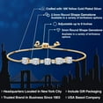 thumbnail image 2 of Gem Stone King 2.76 Cttw 18K Yellow Gold Plated Silver 5MM Round Moissanite and 2.5MM Round Lab Grown Diamond Tennis Bracelet for Women, 2 of 5