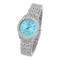thumbnail image 3 of Elegant Women's 32mm Iced Diamond Watch - Shiny Sleek Dial with Sparkling Simulated Crystals - Adjustable Bling-ed Metal Band - Luxury Timepiece - Silver Tone Finish, 3 of 7