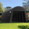 thumbnail image 2 of ADVANCE OUTDOOR 13x20 ft Large Space Round Roof Storage Shelter Heavy Duty Carport with 2 Roll up Doors & Vents for Vehicle Truck Boat Anti-UV Snow Waterproof, Gray, 2 of 8