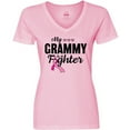 thumbnail image 3 of Inktastic Breast Cancer Awareness My Grammy is a Fighter Women's V-Neck T-Shirt, 3 of 5
