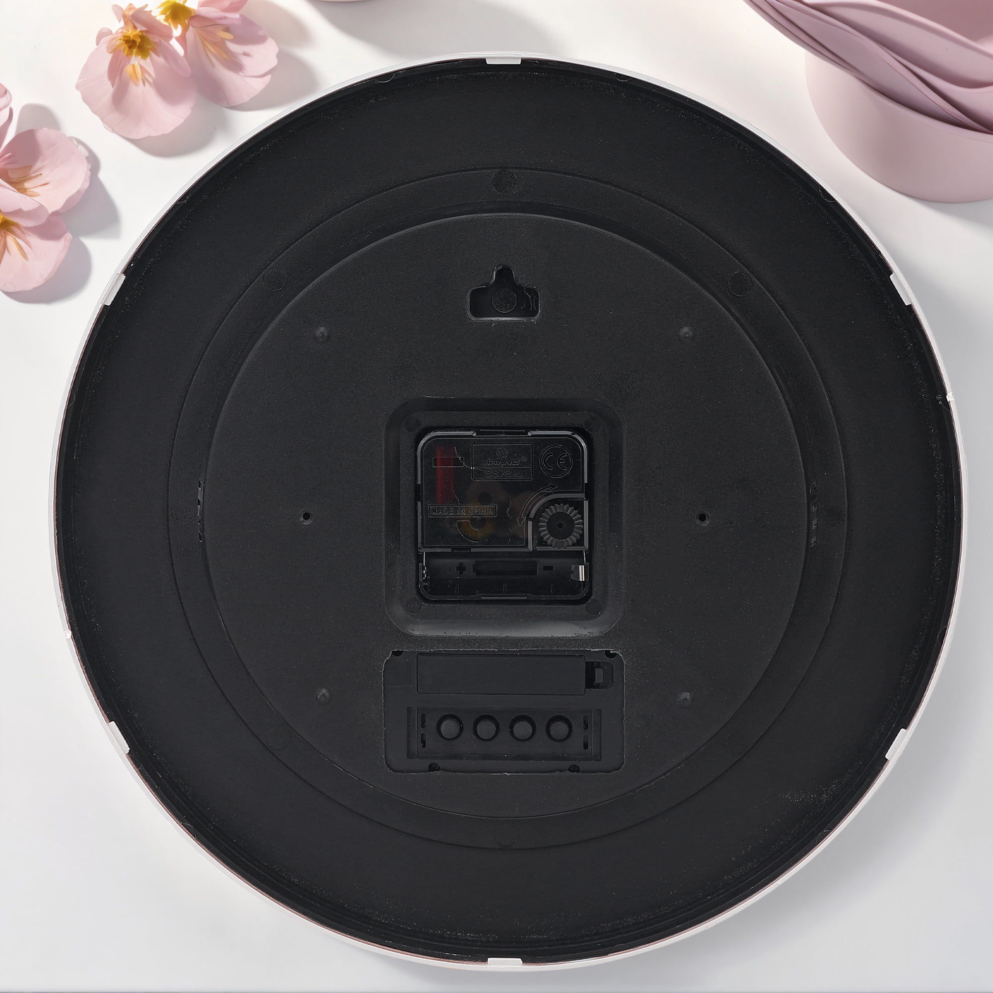 Unique Bargains Silent Non Ticking Wall Clock with Date and Temperature Navy Blue