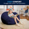 thumbnail image 3 of Oversized Solid Navy Blue Bean Bag Chair, 3 of 9