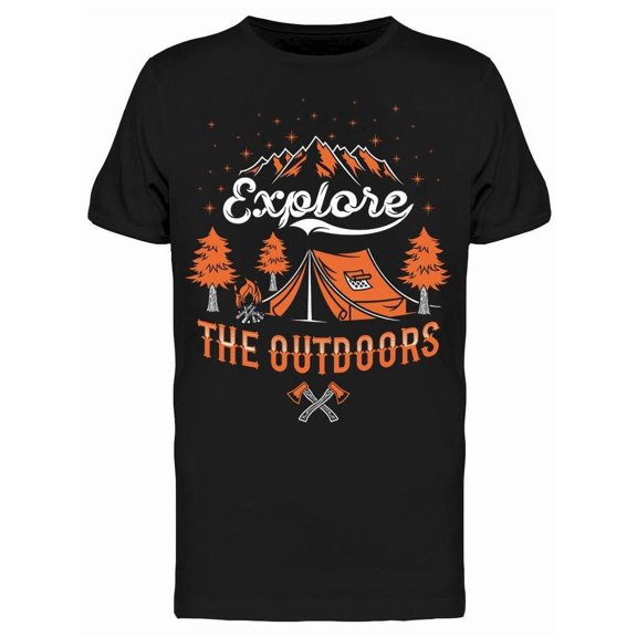 Explore The Outdoors Campsite Tee Men's -Image by Shutterstock