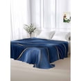 thumbnail image 6 of Navy Blue Marble Flat Sheets Only Twin XL Size, Soft Breathable Bed Top Sheets for Mattress, Abstract Modern Golden Geometric Luxury Bedding Flat Sheets for Home Hotel Bedroom Bed Protection, 6 of 9
