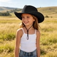 thumbnail image 2 of WUANDIXFA Kids Cowboy Hats for Boys Cowboy Hat for Kids Birthday Party for Kids Elegant Theme Party Headwear Photography Hat for Kid,Black,4-10 Years, 2 of 5