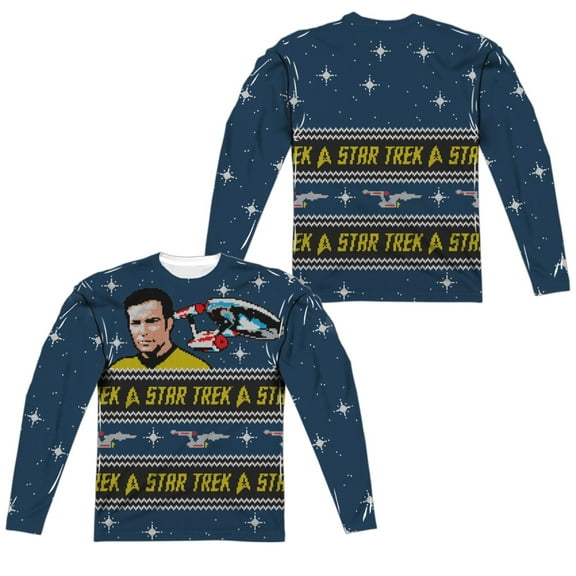 star trek trek sweater (front back print) mens long sleeve sub shirt