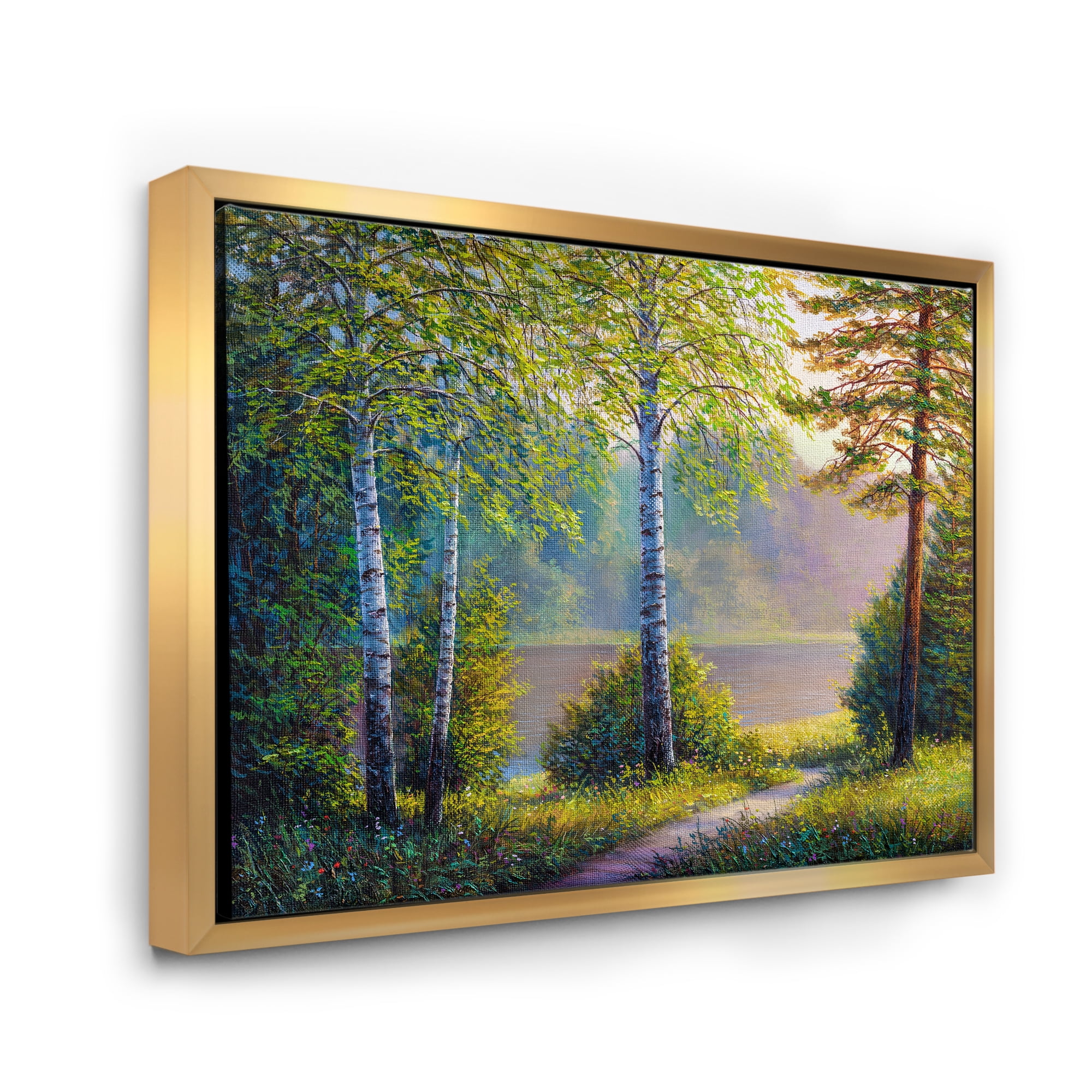 Designart 'Subtle Sunset Light Through The Trees I' Traditional Framed Canvas Wall Art Print