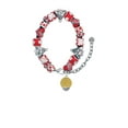 thumbnail image 2 of 12mm Stardust Round Goldtone Spinner Red Christmas Bead Bracelet, 2 of 4