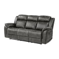 thumbnail image 3 of Bento 84 Inch Dual Manual Recliner Sofa- Brownish Gray Polished Microfiber, 3 of 6