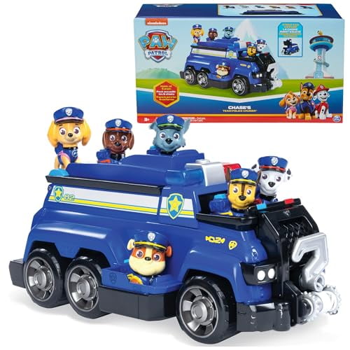 PAW Patrol Team Cruiser, Large Scale Vehicle with Exclusive Chase, Marshall, Skye, Rubble, Rocky & Zuma Action Figures, Toys for Boys & Girls Ages 3+