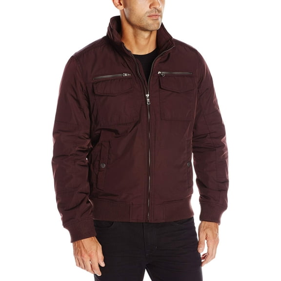 Tommy Hilfiger Men's Water and Wind Resistant Performance Bomber Jacket (Standard and Big & Tall), Port, Small