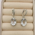 thumbnail image 6 of Sparkle Crystal Stud Earring-925 Sterling Silver-Unique Crystal Studs- Everyday Studs-Oval Birthstone Studs Gift For Her, 6 of 12