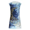 thumbnail image 4 of SMihono Robe d'Été Grande Taille pour Femmes 2023 Été Confortable Mode Décontractée Sans Manches Col en V Imprimé Robe Moulante, 4 of 5