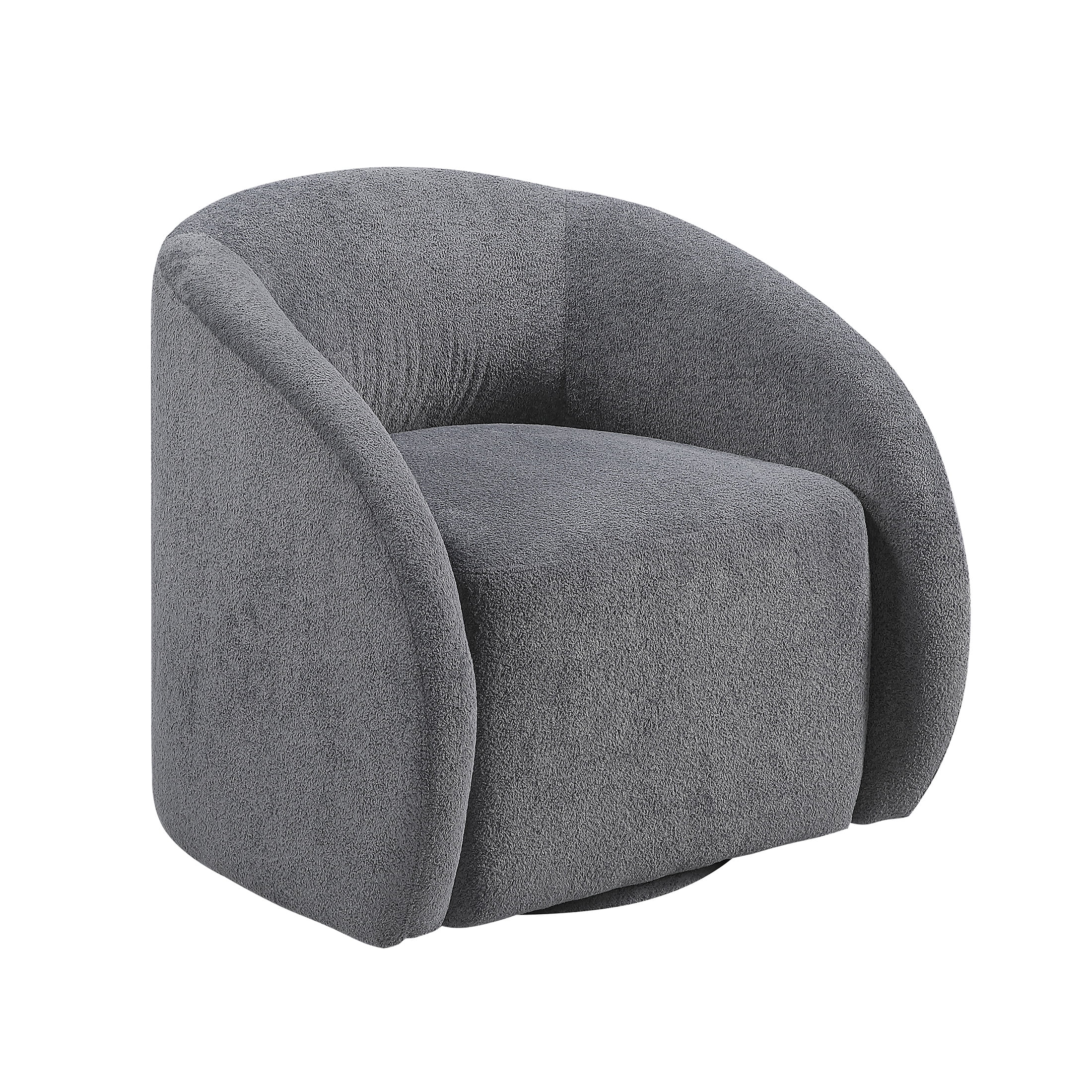 OakvillePark Lomi Contemporary Microfiber Swivel Chair, Dark Gray