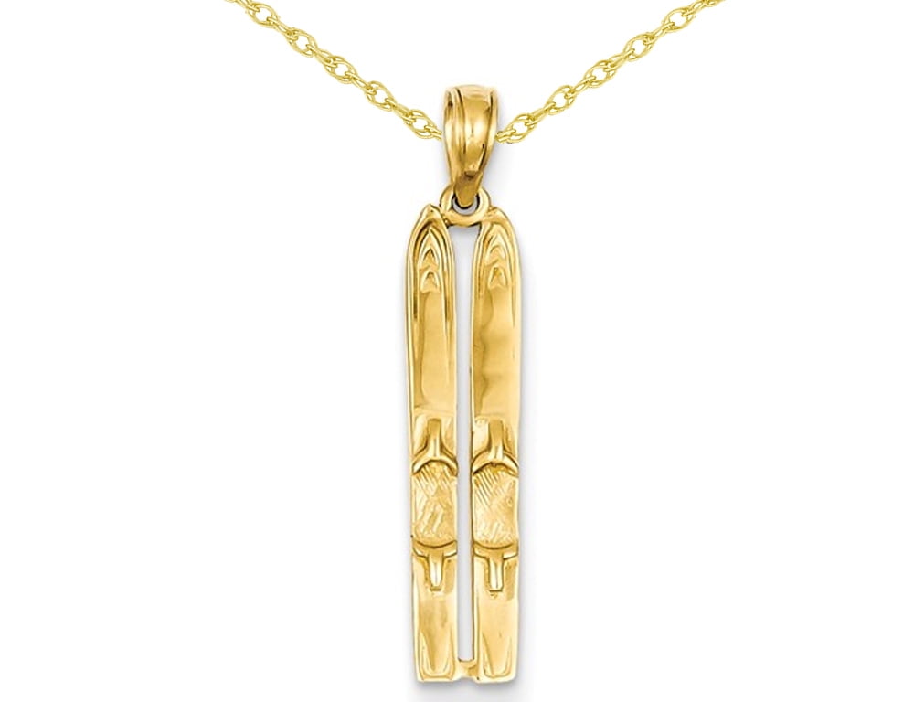 14K Pair Of Skis Charm