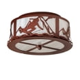 thumbnail image 4 of Meyda Tiffany 238687 Alpine 2 Light 16" Wide Semi-Flush Drum Ceiling Fixture - Rust, 4 of 5