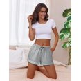 thumbnail image 4 of Ekouaer Womens Pajama Shorts Casual Summer Sleep Shorts Striped Lounge Pj Bottoms with Drawstring & Pockets, 4 of 5
