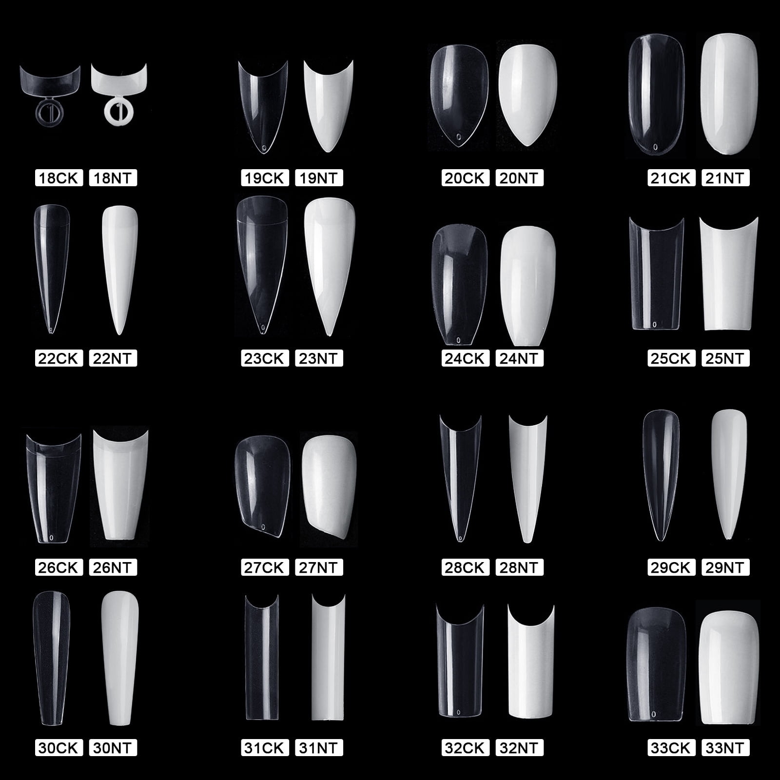 500PCS Pre Shaped False Nails Tips, 10 Sizes Lady French Style Acrylic Artificial Tip Manicure for Nail Tips Art Salons and Home DIY