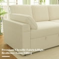 thumbnail image 5 of VANACC Sleeper Sofa Bed with Foldable Armrests,Storage Chaise & 5" Cushions,Beige, 5 of 10