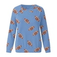 thumbnail image 4 of Kelon Game Day Women Crew Neck Pullover Sweatshirt Football Print Graphic Shirts Lightweight Fashion Tops Casual Daily Loose Fit Going Out Clothing, M, 4 of 4