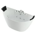 thumbnail image 6 of 67-in L x 28.7-in W White Acrylic Center Drain Freestanding Whirlpool Tub with Faucet - Handshower - Headrest - 8 Water Jets, 6 of 15