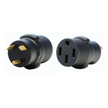 Valterra A10-3050AVP Mighty Cord Adapter Plug - 30AM to 50AF, Black (Carded)