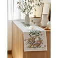 thumbnail image 5 of Table Runner 72 Inches Long for Kitchen Dining, Happy Easter Dresser Scarf Farmhouse, Dining Table Decorations for Wedding/Parties, Cute Rabbits Flowers Eggs Butterflies Beige 16 x 72 In, 5 of 8