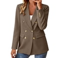thumbnail image 5 of Cmfcve Women's Double Breasted Blazer Jacket Lapel Collar Long Sleeve Oversized Dressy Casual Suit Coat, 5 of 7