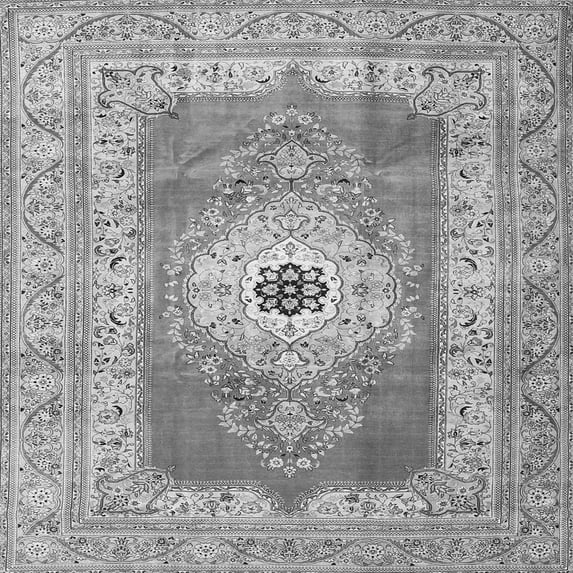 Ahgly Company Indoor Square Persian Gray Traditional Area Rugs, 6' Square