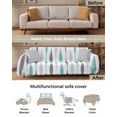 thumbnail image 3 of Aqua Grey Stripe Sofa Covers for 3 Cushion Couch,Washable Sectional & L Shape Couch Covers for Dog/Cat/Kid,White Boho Geometric Minimalist Casual Art Non Slip Sofa Slipcover Futon Cover 71x150, 3 of 8