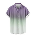 thumbnail image 4 of Men's Gradient Striped Dress T Shirt Casual Button Down Short Sleeve Blouse Summer Formal Business Lapel Shirts, 4 of 5