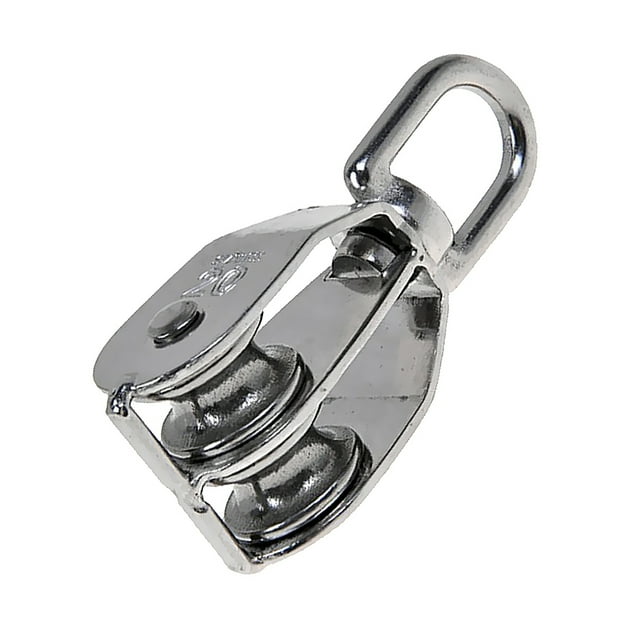 Bloque De Polea De Grúa De Cuerda De Acero Inoxidable Macarena M1 Ganchos Giratorios De Elevación Polea Giratoria Plata M20