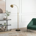 thumbnail image 2 of Henn&Hart 27" Brass/Blackened Bronze Metal Floor Lamp, 2 of 7