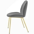 thumbnail image 3 of Contemporary Modern Urban Designer Dining Kitchen Room Side Dining Chair, Velvet Fabric Stainless Steel Metal, Grey Gray, 3 of 6