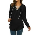 thumbnail image 1 of MesaSe Women‘s Solid Color Long Sleeve Printed Top Pink M, 1 of 4