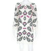 Pre-owned|DKNY Womens Silk Embroidered Dress White Multi Colored Size Medium