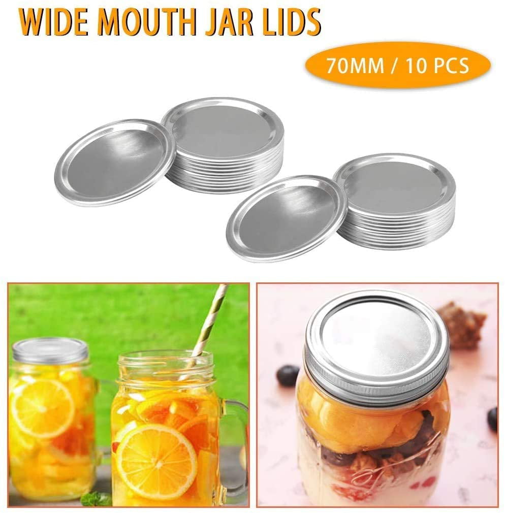 Canning Lids 10pcs 70mm Lids 10 Pack Regular Mouth Mason Jar Lids Split-type Lids Leak Proof And Secure Canning Jar Lids 