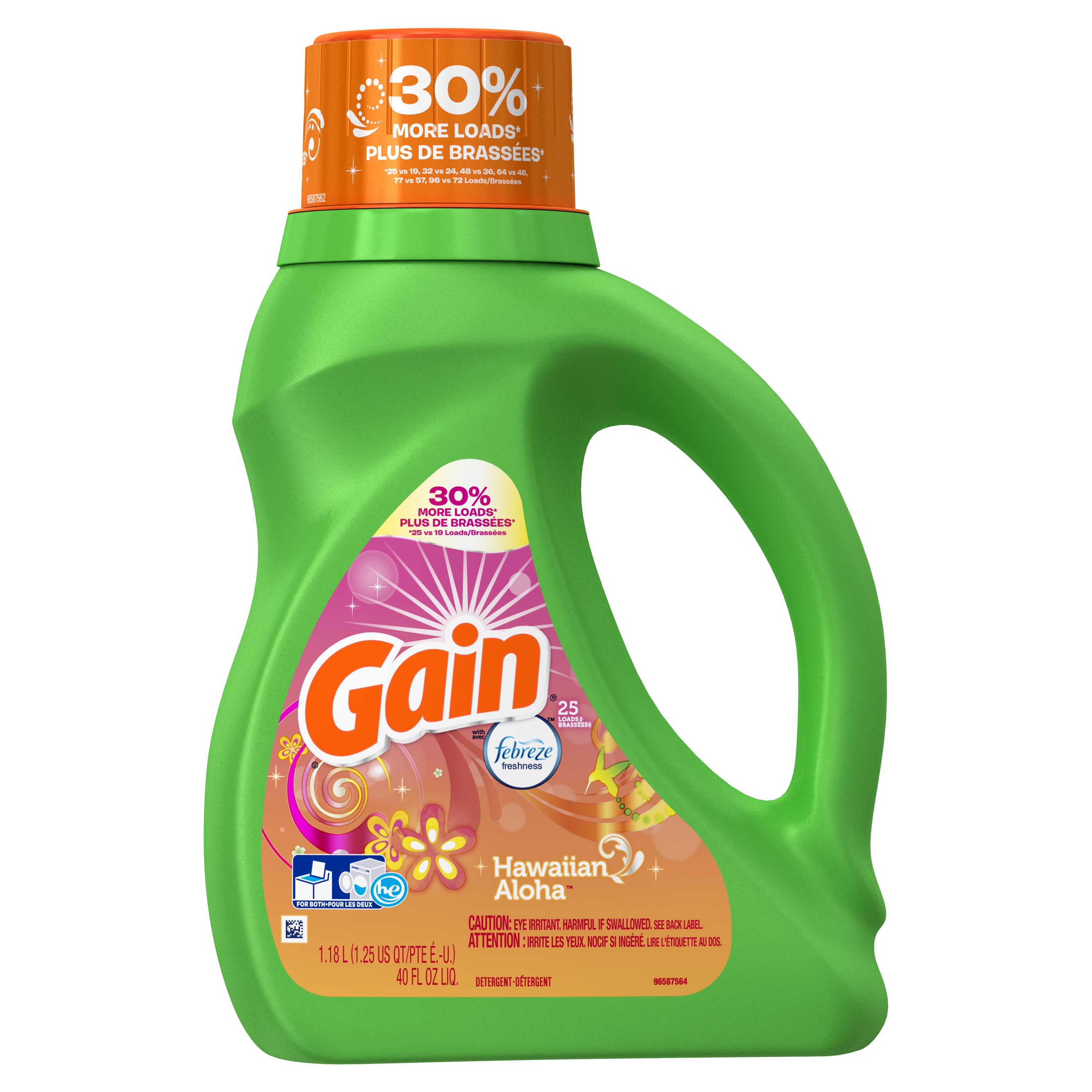 Gain Liquid Laundry Detergent with Febreze, Hawaiian Aloha, 25 loads