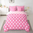 thumbnail image 2 of Homewish Teens Female Men Polka Dots Twin Bedding Sets 7-Piece,Pink White Bedding Comforter Set Microfiber,Minimalist Vintage Geometric Circle Breathable Sheet Sets,Super Cozy Room Decor, 2 of 8