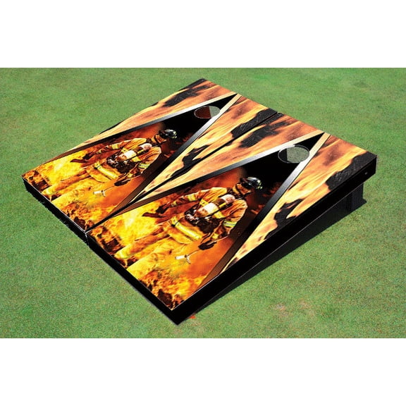 Custom Corn Hole Fire fighter #3 Graphic Cornhole Board Set