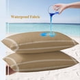 thumbnail image 4 of Lumbar Pillow Covers 20x12 Inch Set of 2, Pure Khaki Waterproof Outdoor Pillow Covers, Simple Solid Color Decorative Cushion Pillowcases for Couch, Sofa, Bed, Garden, Patio, 4 of 9