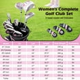 thumbnail image 2 of Topbuy Women's Complete Golf Club Set, Includes 460CC #1 Driver, #3 Fairway, #5 Hybrid,3 Head Covers & Portable Cart Bag Pink, 2 of 9